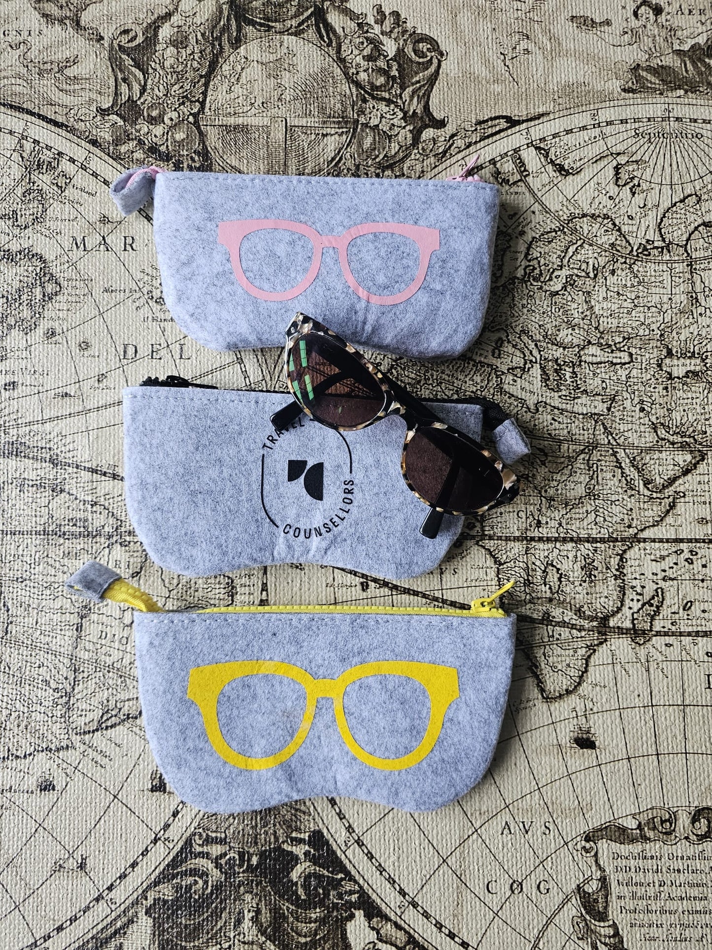 Fun and Bright Felt Sunglasses Case