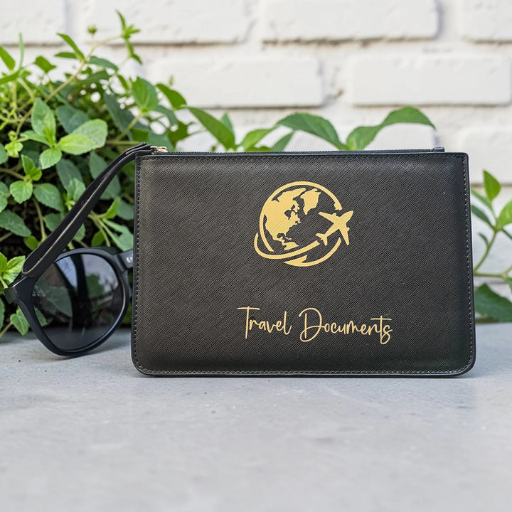 Luxury Travel Pouch - Various Colours - Choice of Logo Designs with Optional Personalisation