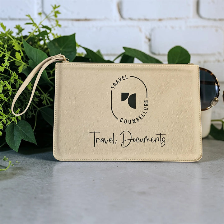 Luxury Travel Pouch - Various Colours - Choice of Logo Designs with Optional Personalisation