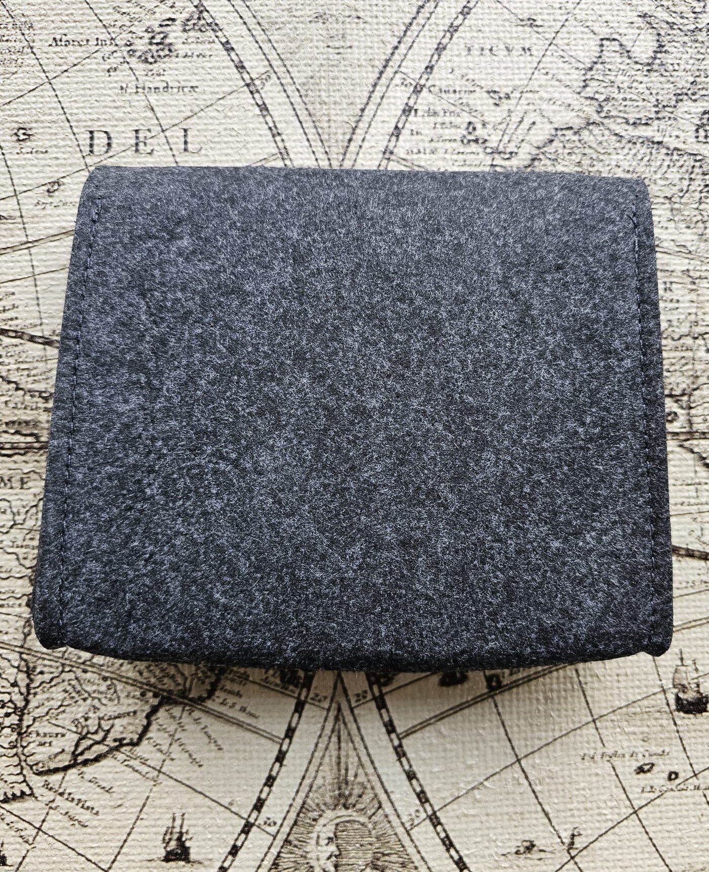 Felt Tech Storage Case Charcoal (Double Pocket with Button) Primary Logo