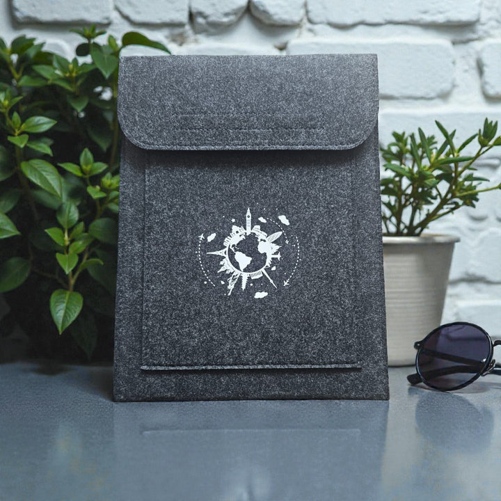 Double Pocket Wallet in Charcoal  - Choose your logo design and colour
