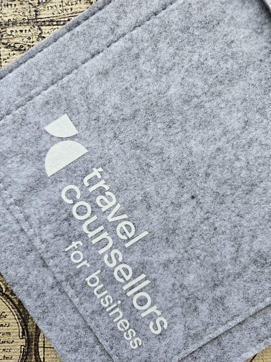 Double Pocket Light Grey Travel Counsellors For Business White Logo