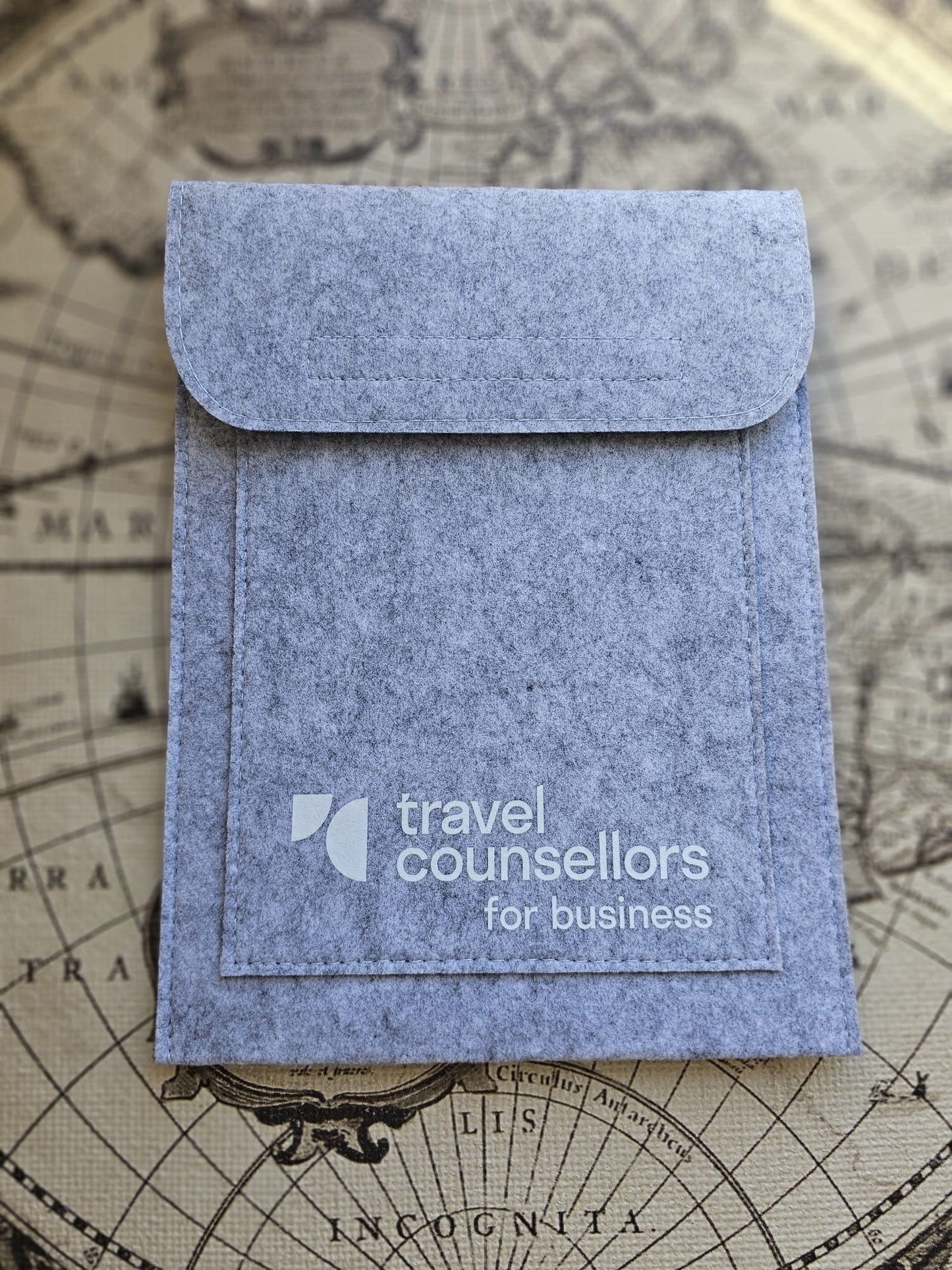 Double Pocket Light Grey Travel Counsellors For Business White Logo