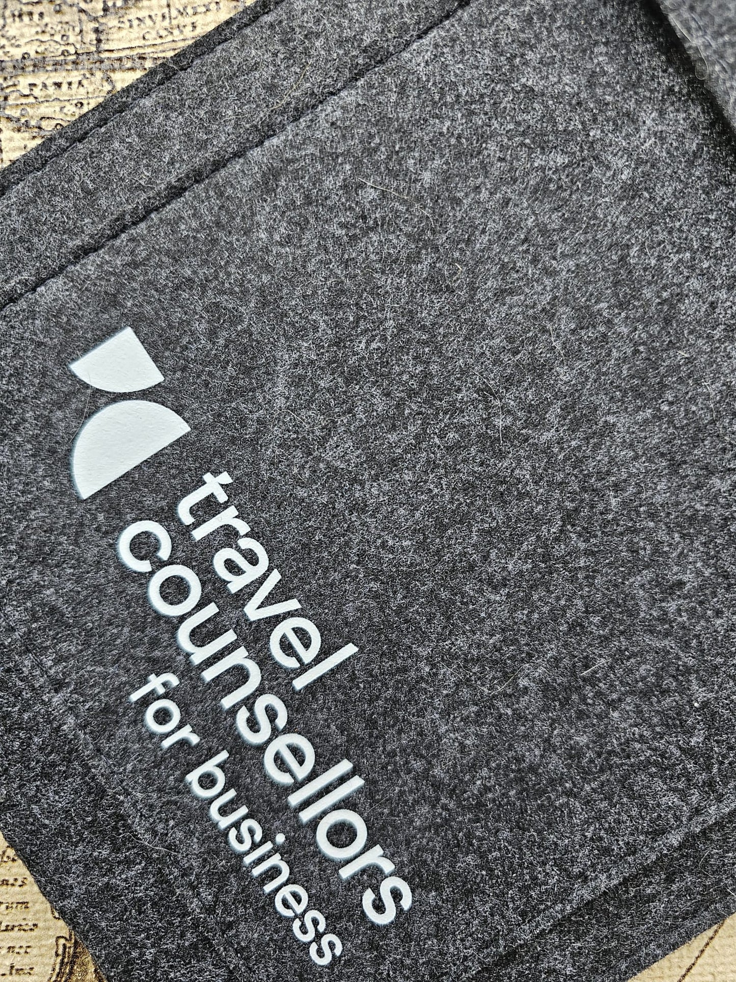 Double Pocket Charcoal Travel Counsellors For Business White Logo