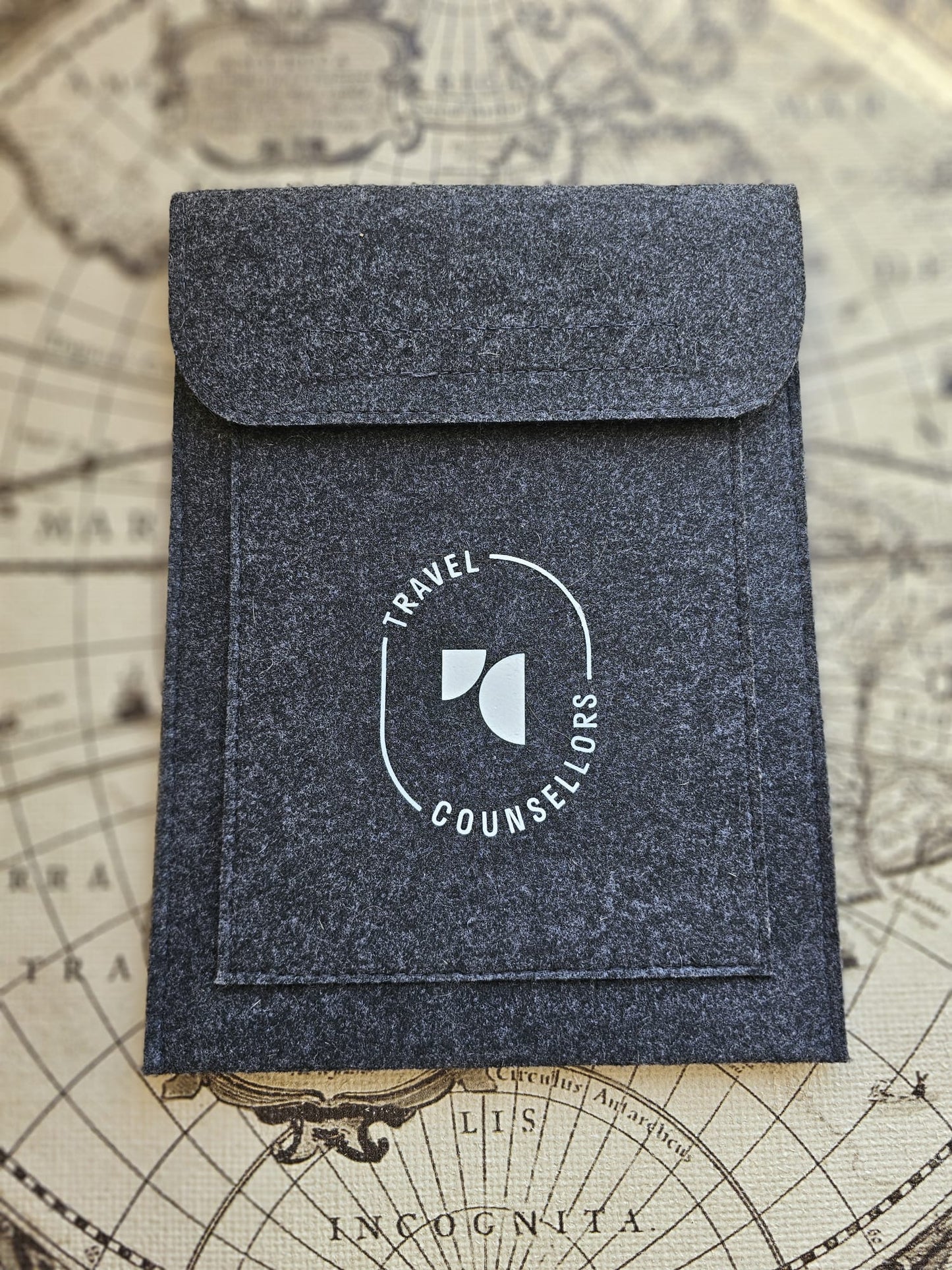 Double Pocket Charcoal with Oval Logo in White