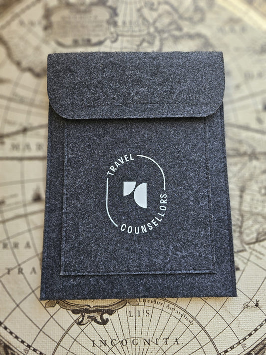 Double Pocket Charcoal with Oval Logo in White