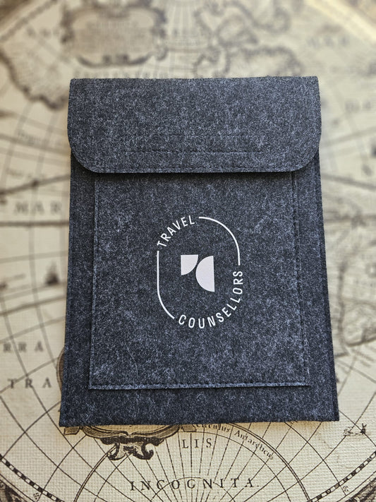 Double Pocket Charcoal with Oval Logo in Light Cherry