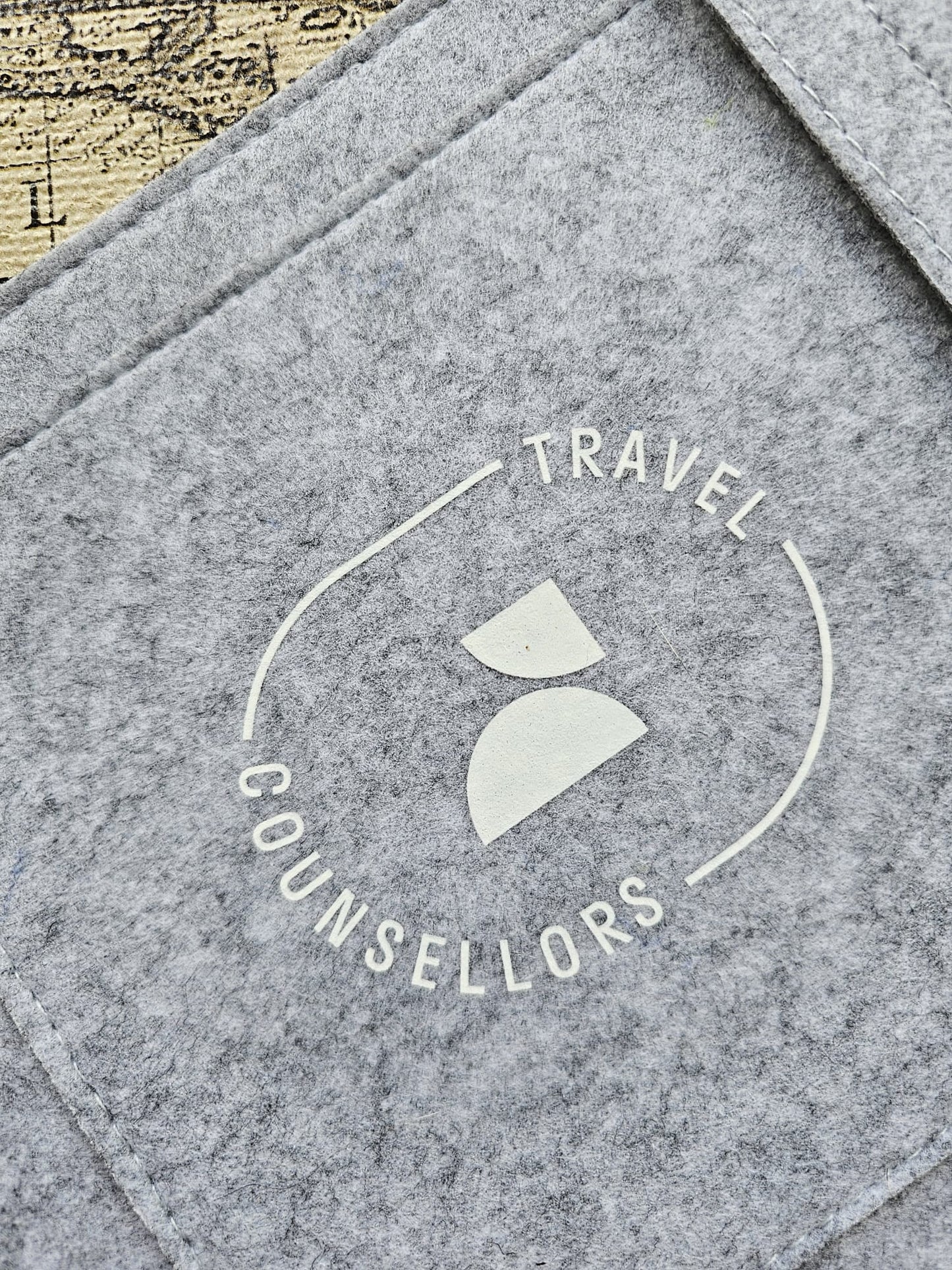 Double Pocket Light Grey with Oval Logo in White