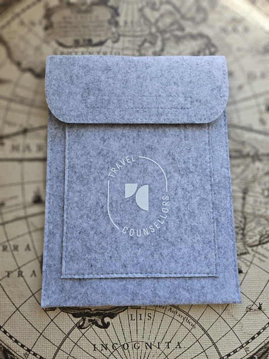 Double Pocket Light Grey with Oval Logo in White
