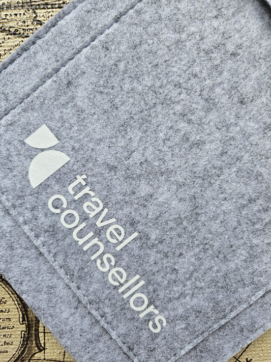 Double Pocket Light Grey with Primary Logo in White