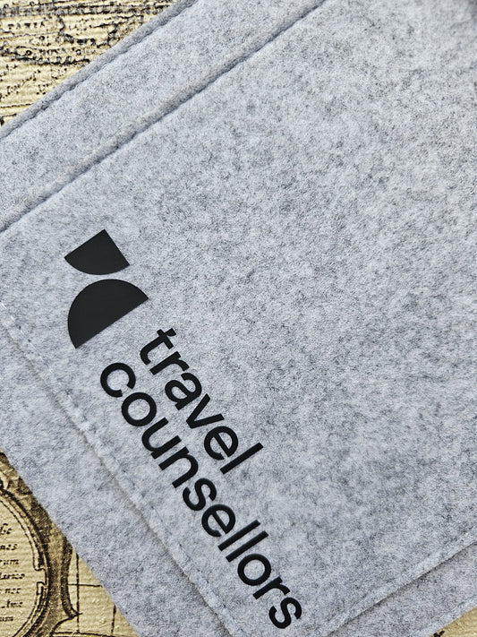 Double Pocket Light Grey with Primary Logo in Black