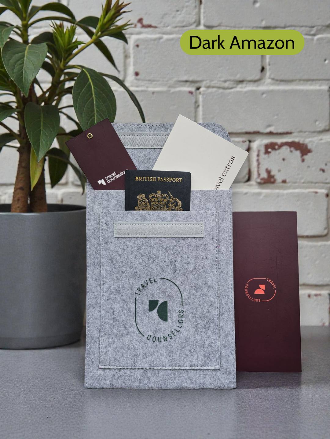 Double Pocket Wallet in Light Grey with Oval Logo in various colours