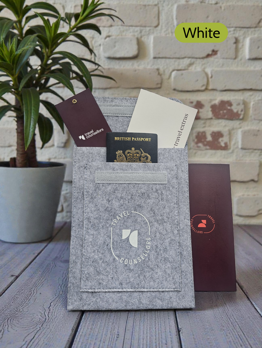 Double Pocket Wallet in Light Grey with Oval Logo in various colours