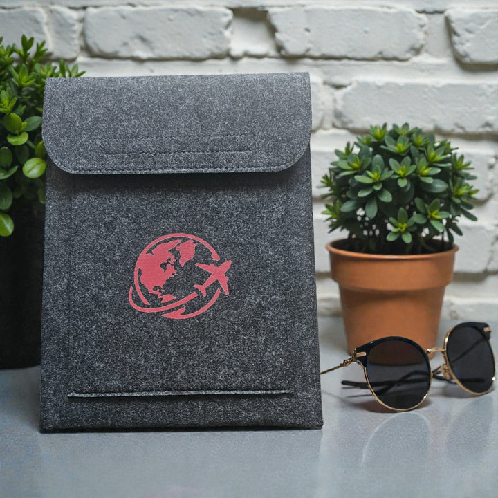 Double Pocket Wallet in Charcoal  - Choose your logo design and colour