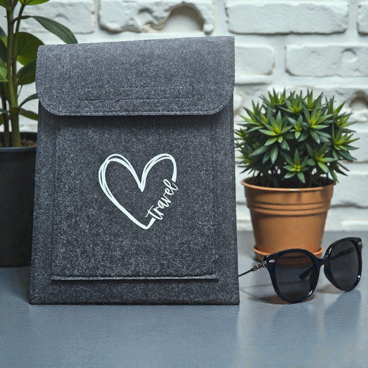 Double Pocket Wallet in Charcoal  - Choose your logo design and colour