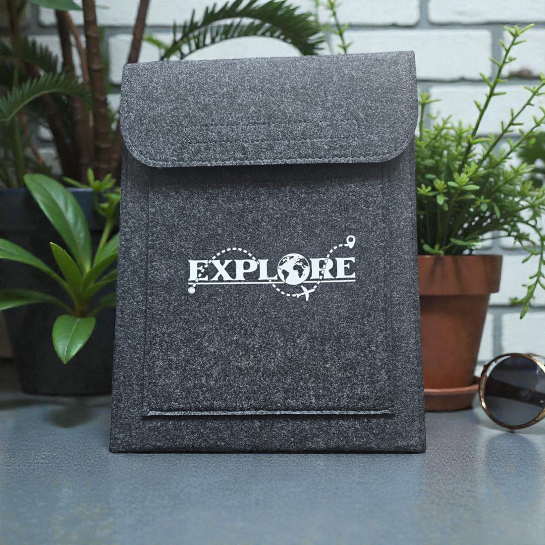 Double Pocket Wallet in Charcoal  - Choose your logo design and colour