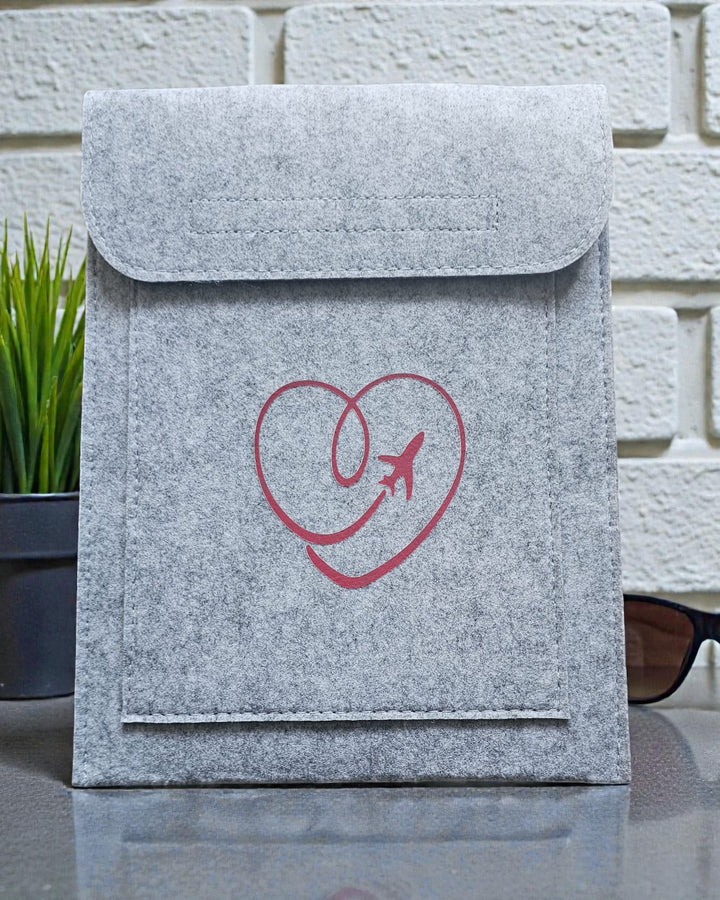 Double Pocket Wallet in Light Grey  - Choose your logo design and colour