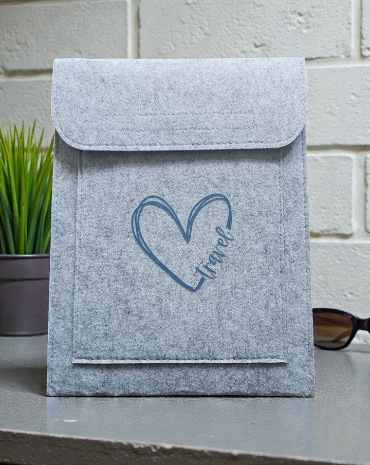 Double Pocket Wallet in Light Grey  - Choose your logo design and colour