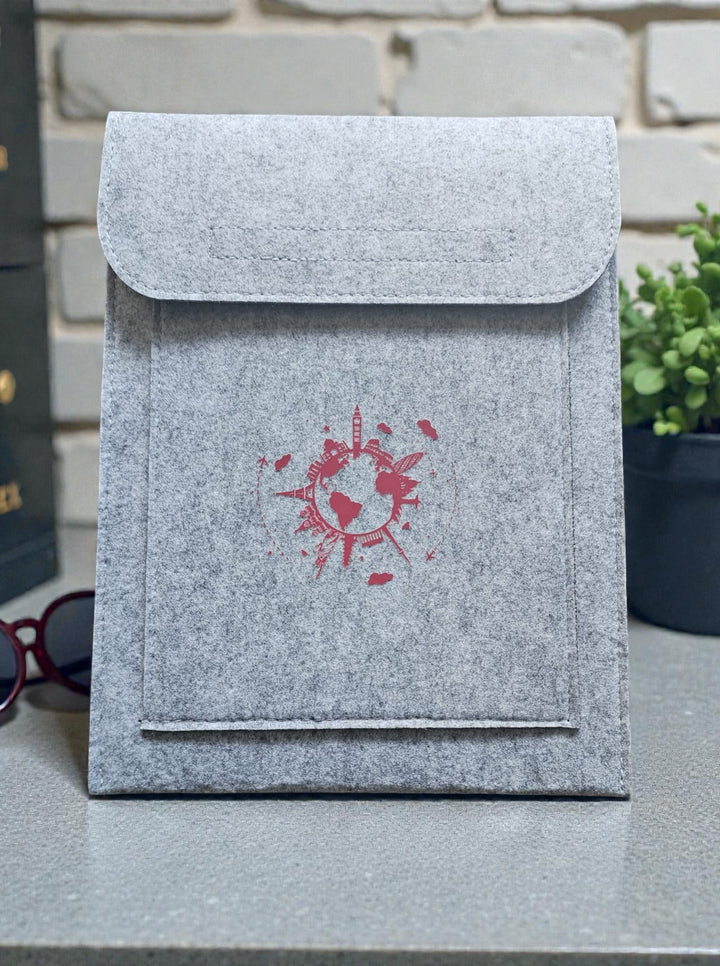 Double Pocket Wallet in Light Grey  - Choose your logo design and colour