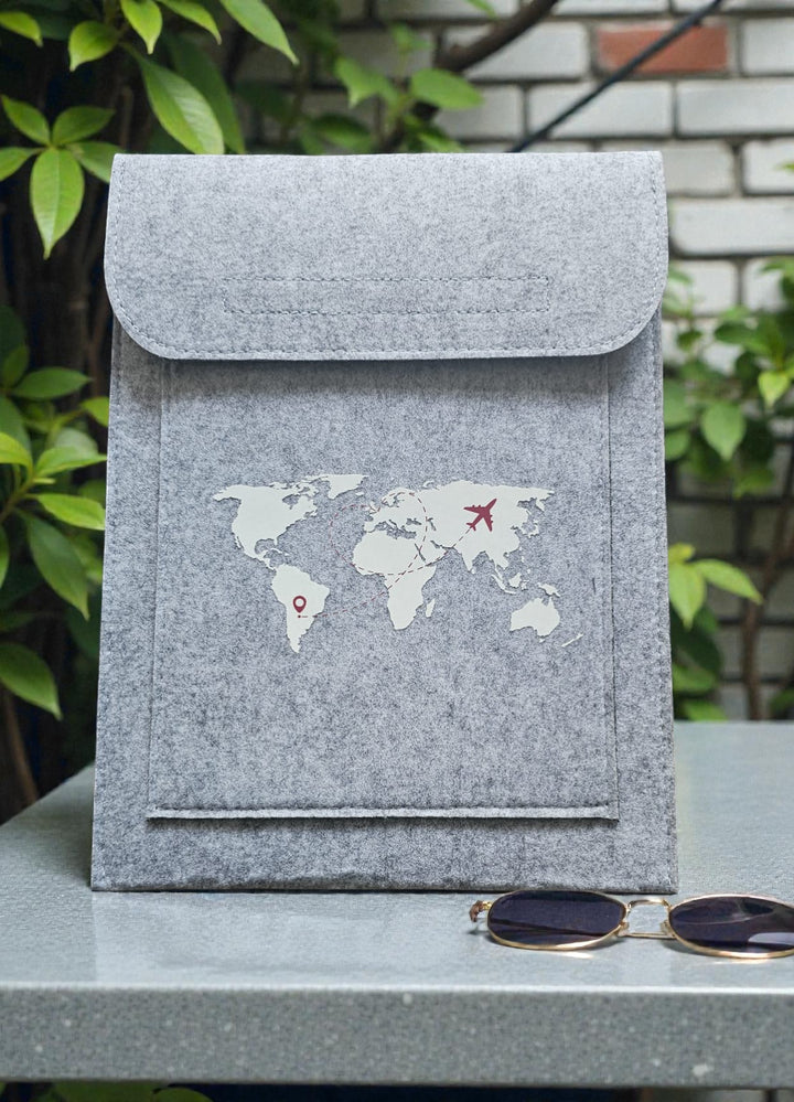 Double Pocket Wallet in Light Grey  - Choose your logo design and colour