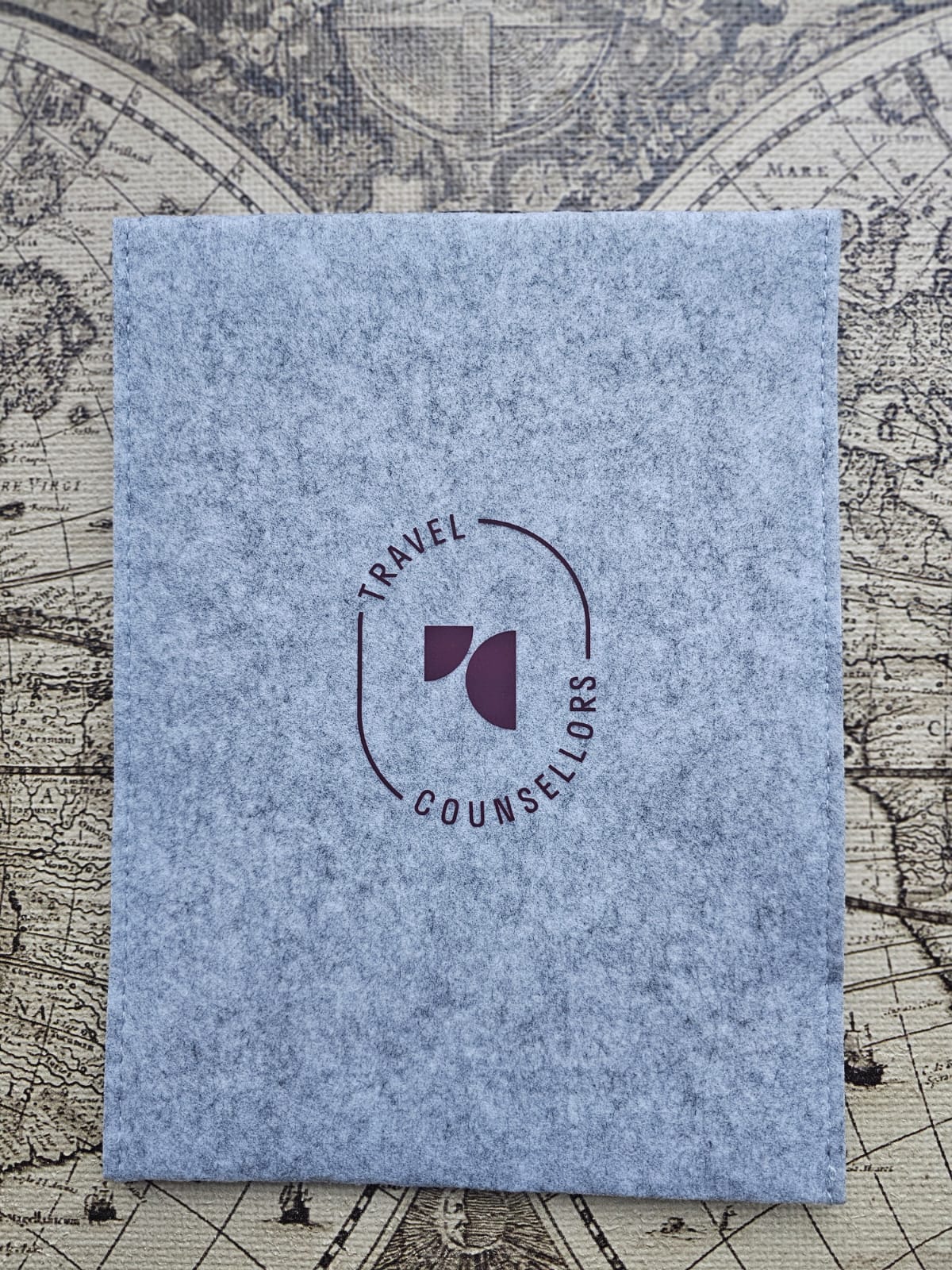 Personalised Double Pocket  or Zip Up Wallet in Light Grey  - "Compass"