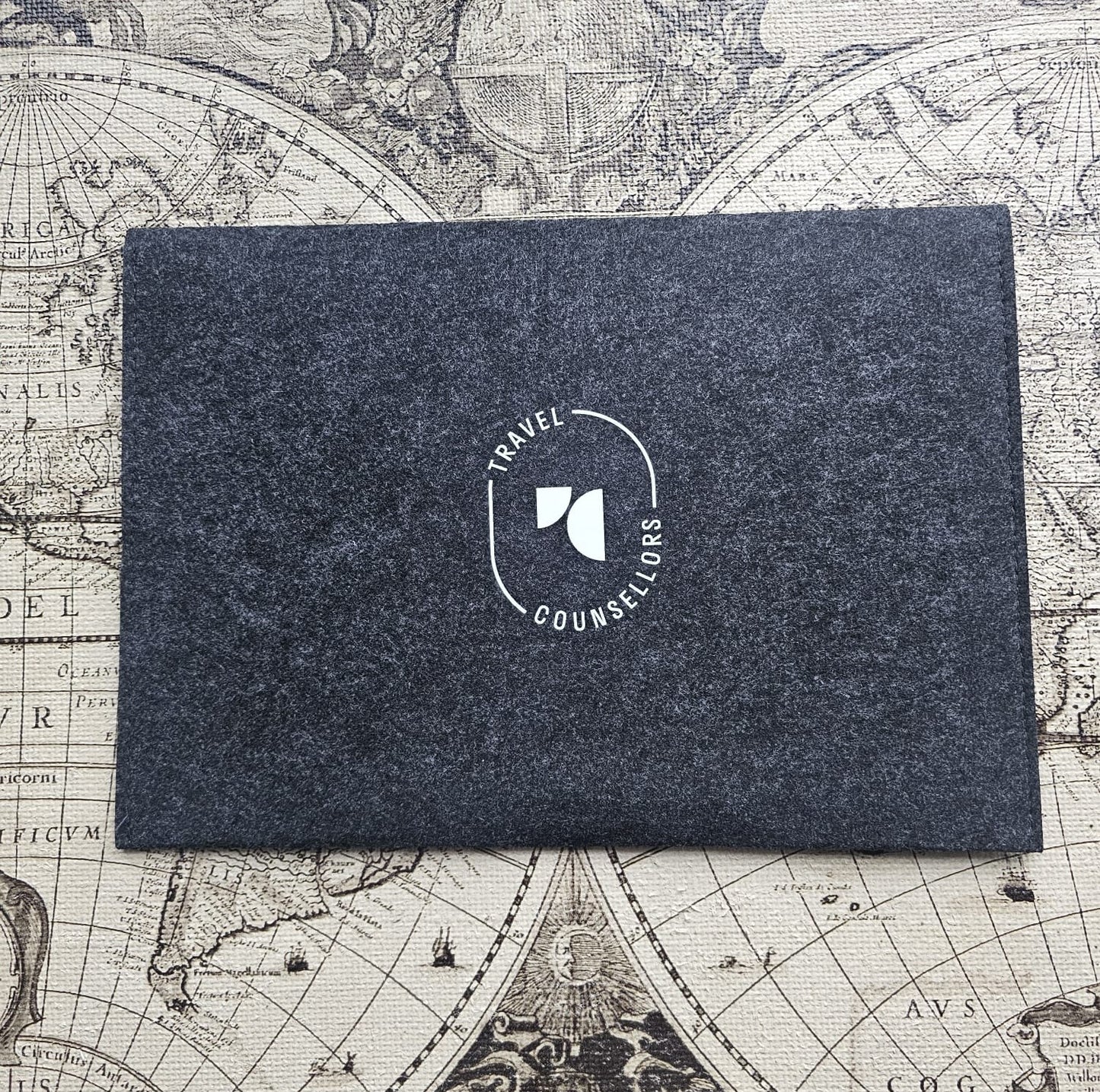 Charcoal Felt Wallet for iPad/Tablets/Slim Laptops