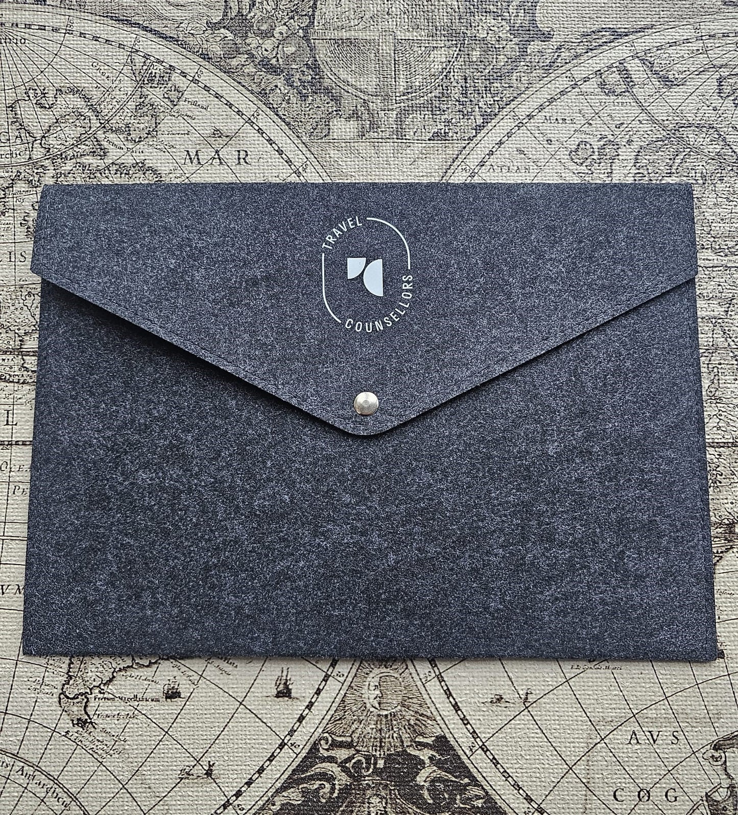 Charcoal Felt Wallet for iPad/Tablets/Slim Laptops
