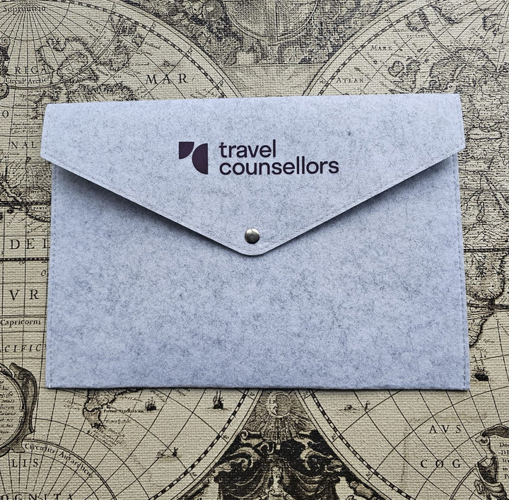 Light Grey Felt Wallet for iPad/Tablets/Slim Laptops