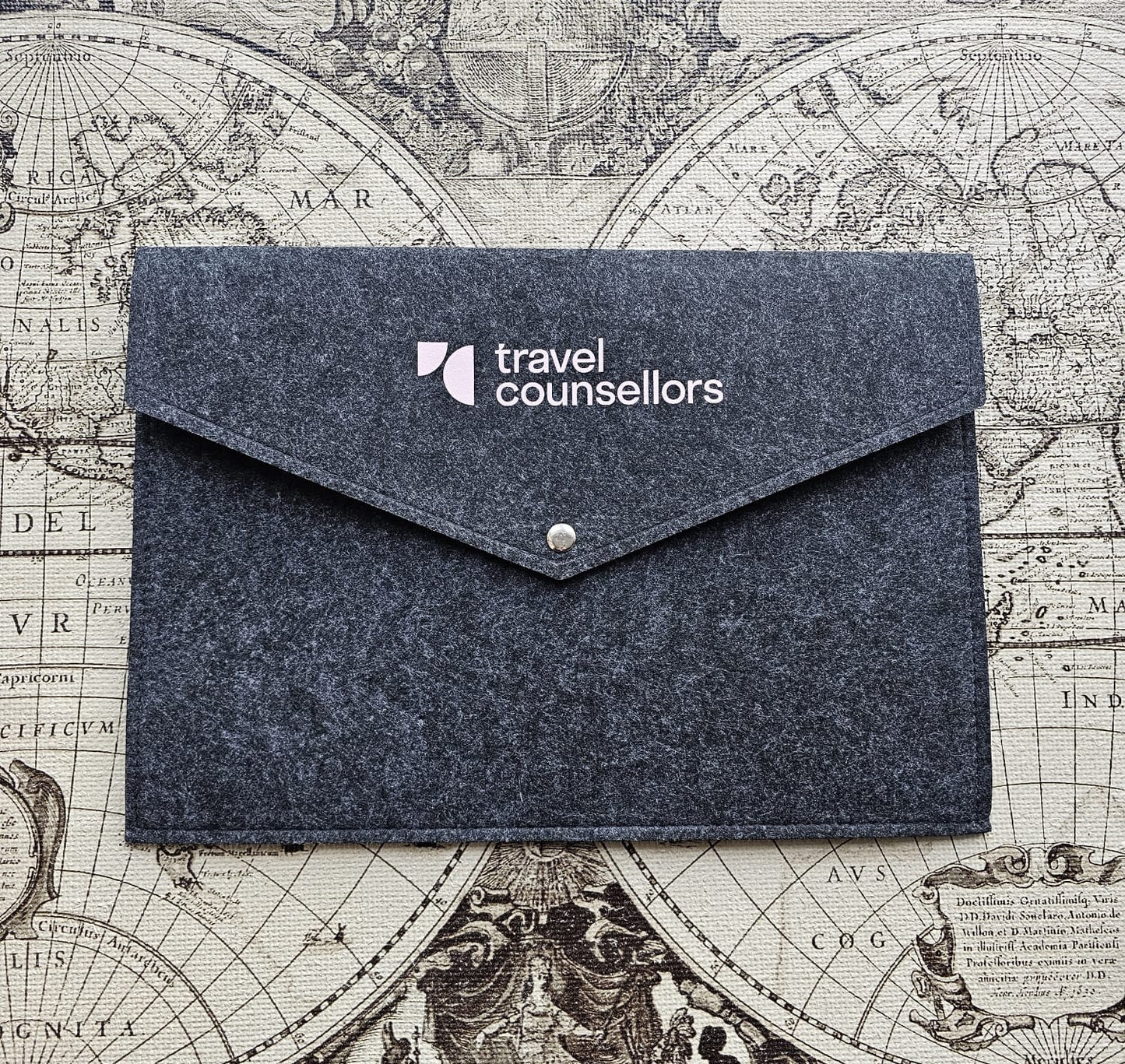 Charcoal Felt Wallet for iPad/Tablets/Slim Laptops