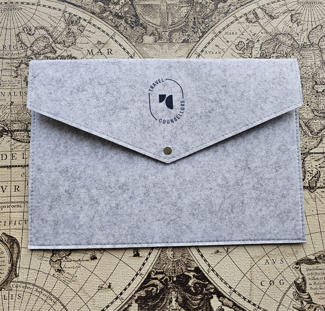 Light Grey Felt Wallet for iPad/Tablets/Slim Laptops