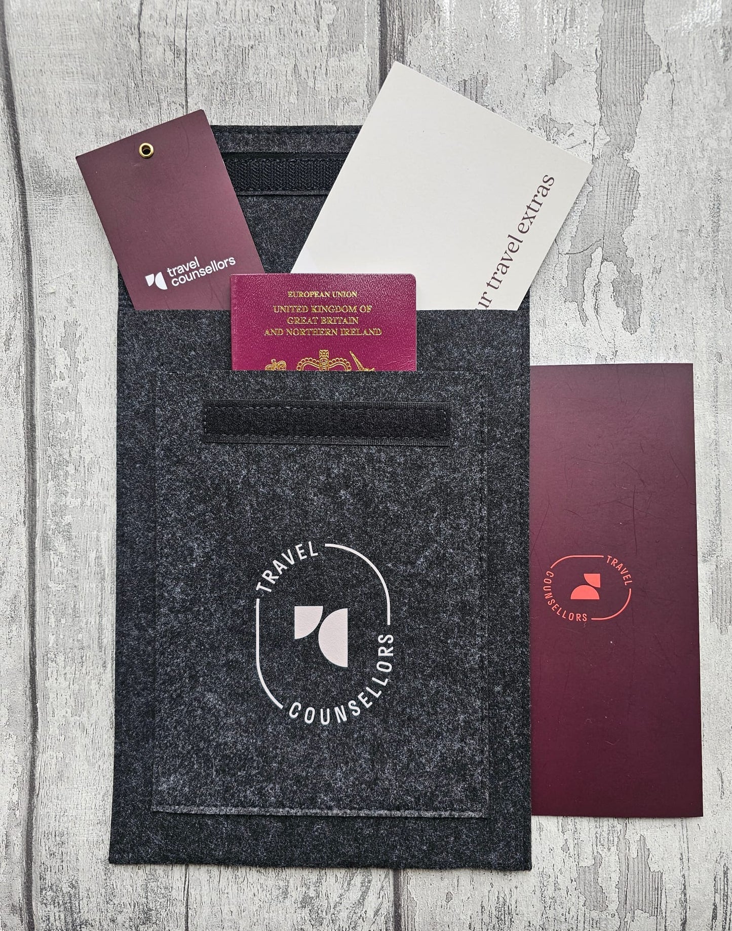 Double Pocket Charcoal with Oval Logo in Light Cherry