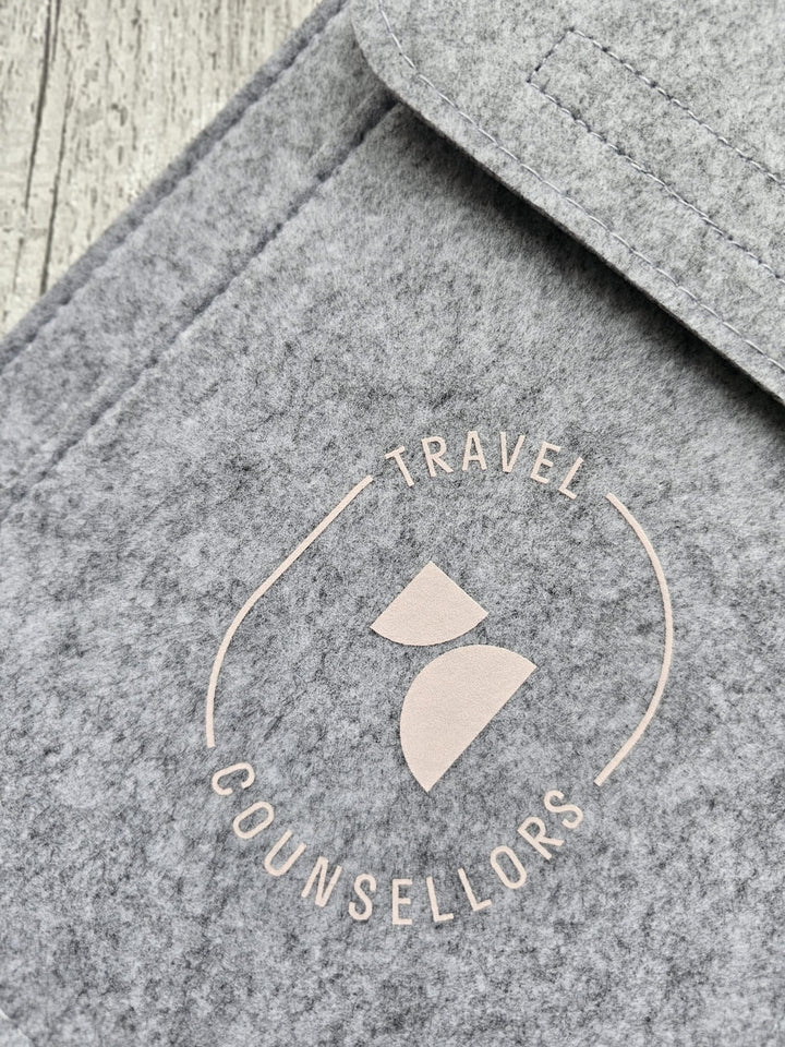 Double Pocket Wallet in Light Grey with Oval Logo in various colours