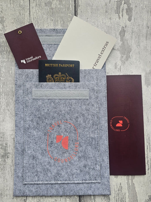 Double Pocket Wallet in Light Grey with Oval Logo in various colours
