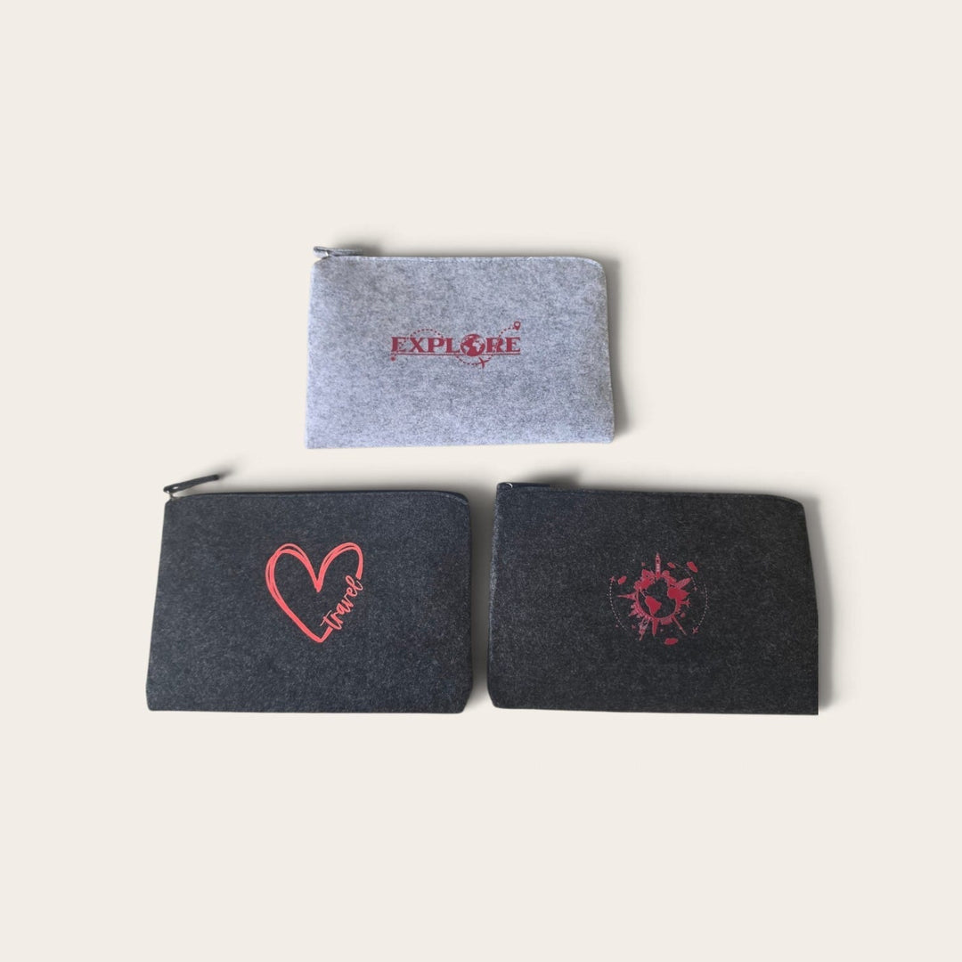 3 x Zip Up Wallets - Bright Cherry Mixed