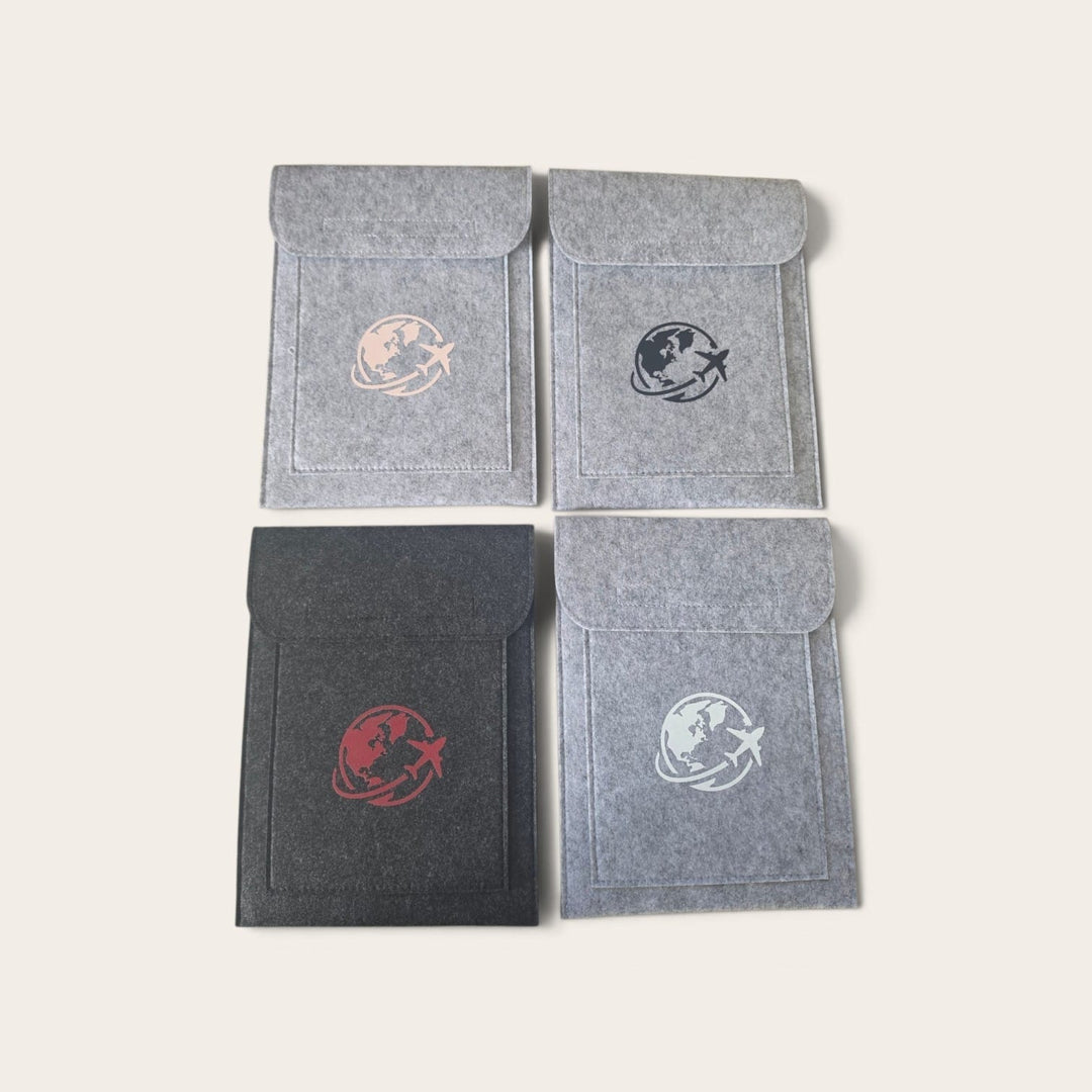4 x  Double Pocket Wallets Plane Globe