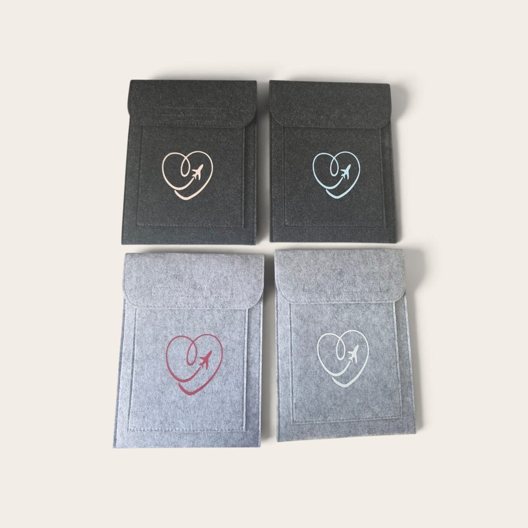 4 x  Double Pocket Wallets Plane Heart