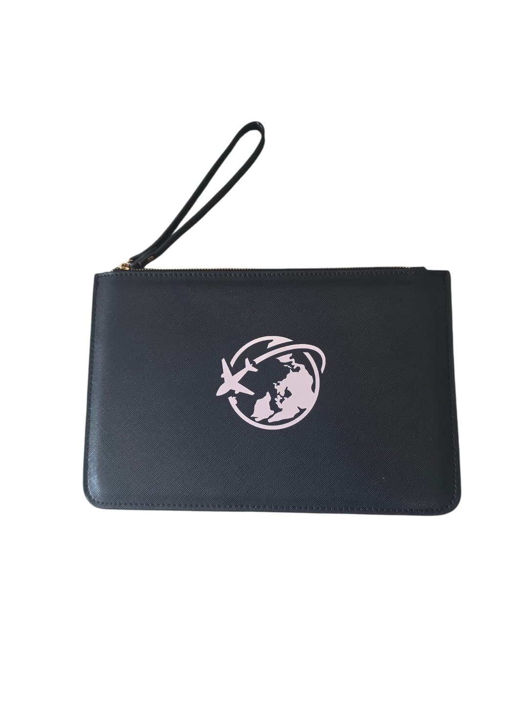 Luxury Pouch Black Globe/Plane