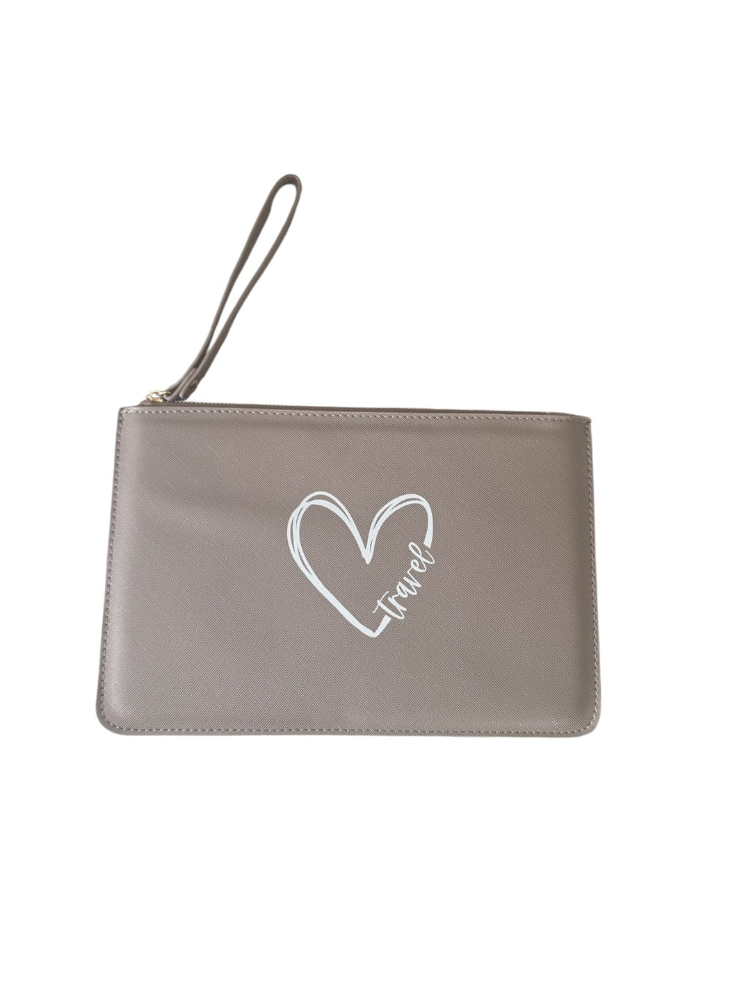 Luxury Pouch Taupe Heart/Travel