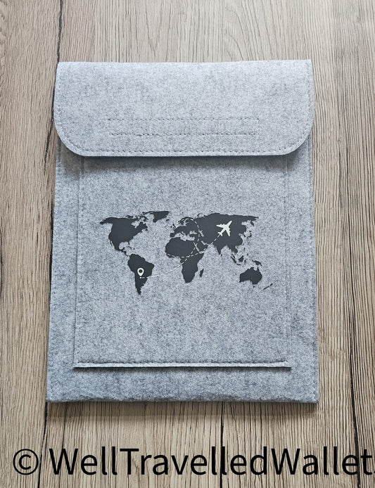 Double Pocket Wallet in Light Grey  - Choose your logo design and colour