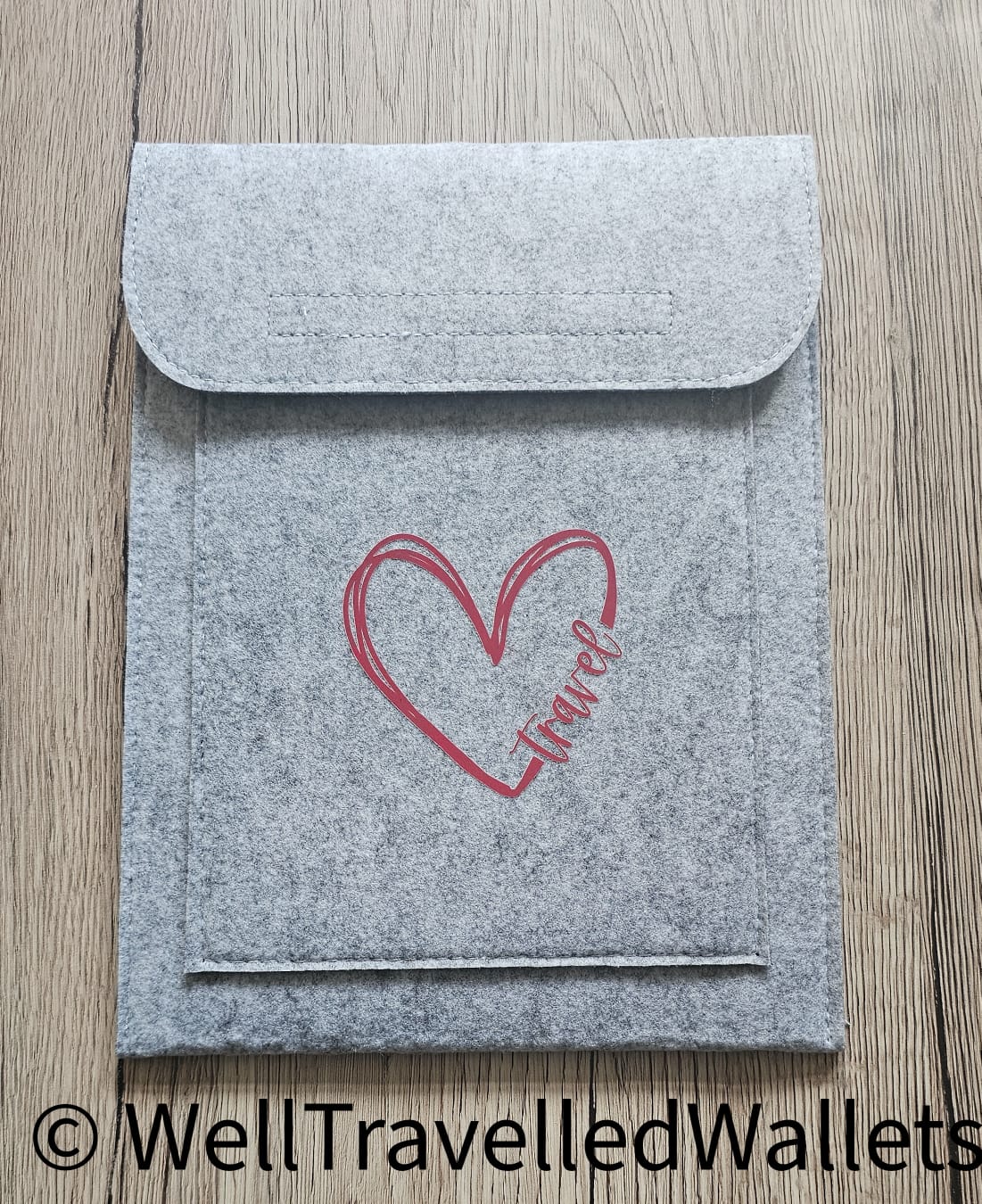 Double Pocket Wallet in Light Grey  - Choose your logo design and colour