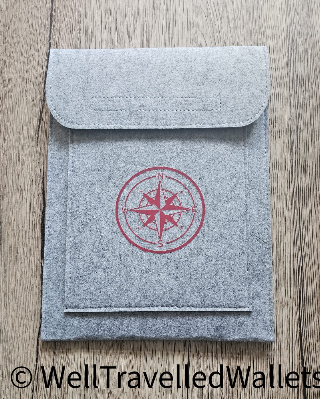 Double Pocket Wallet in Light Grey  - Choose your logo design and colour