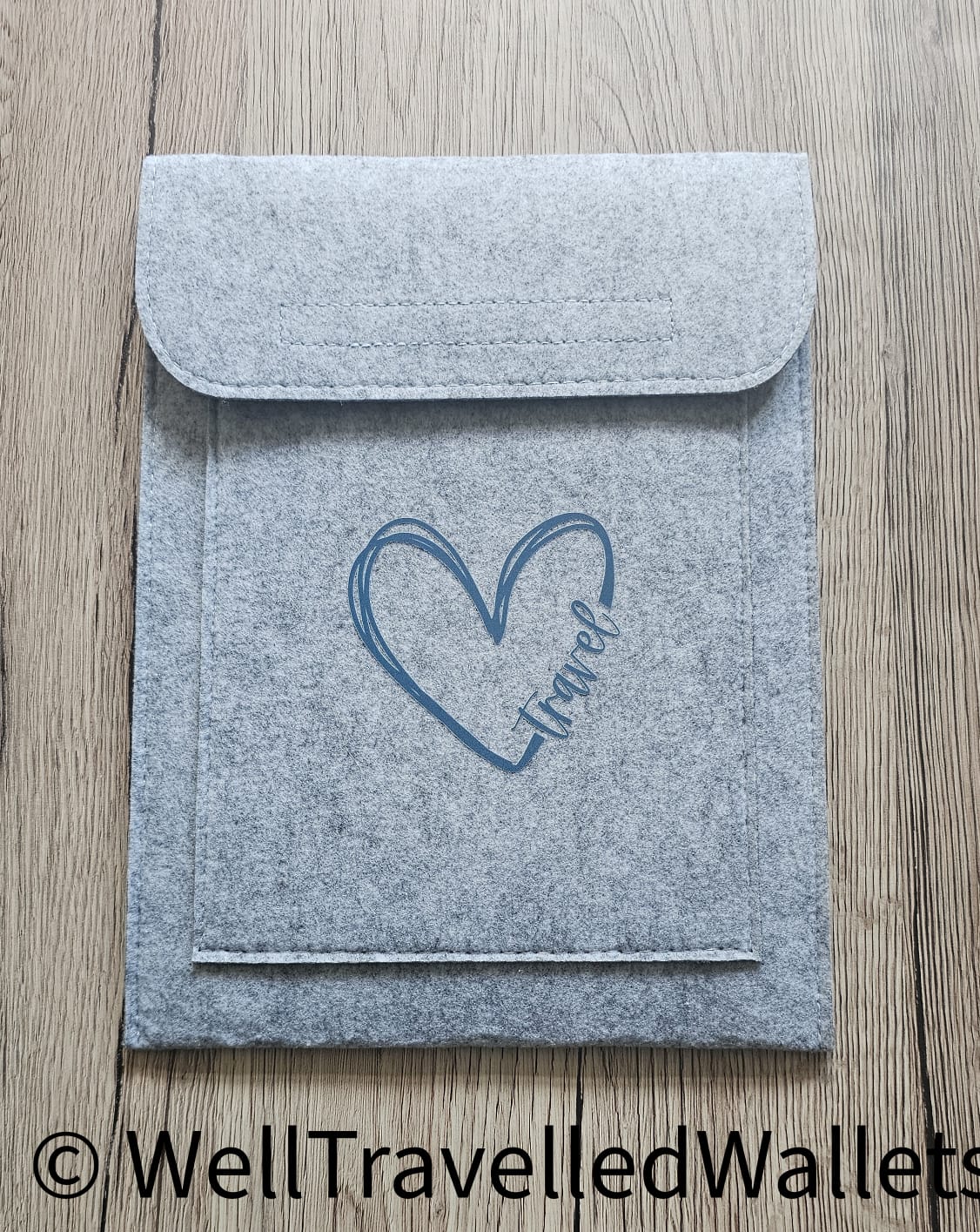 Double Pocket Wallet in Light Grey  - Choose your logo design and colour