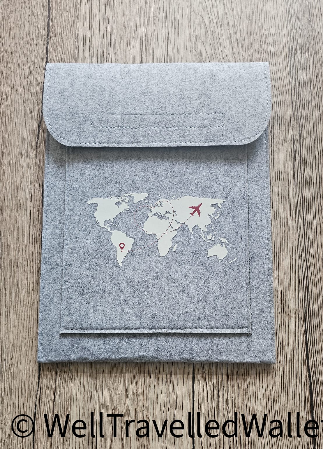 Double Pocket Wallet in Light Grey  - Choose your logo design and colour