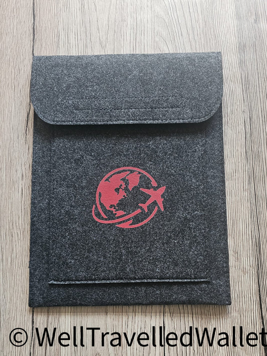Double Pocket Wallet in Charcoal  - Choose your logo design and colour