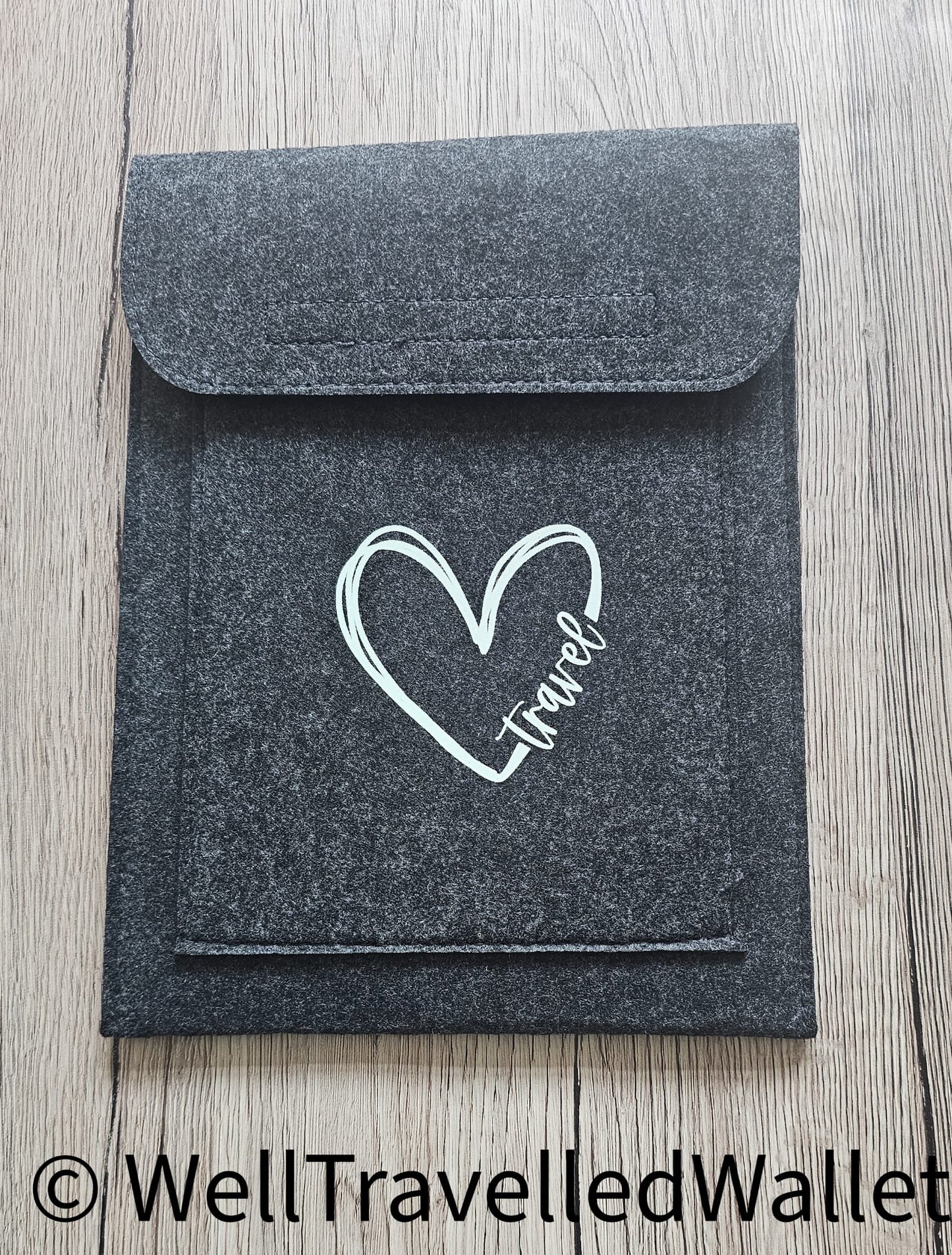 Double Pocket Wallet in Charcoal  - Choose your logo design and colour