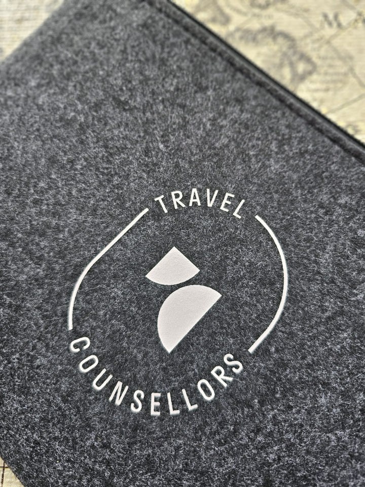 Zip Up Wallet in Charcoal with Oval Logo in various colours