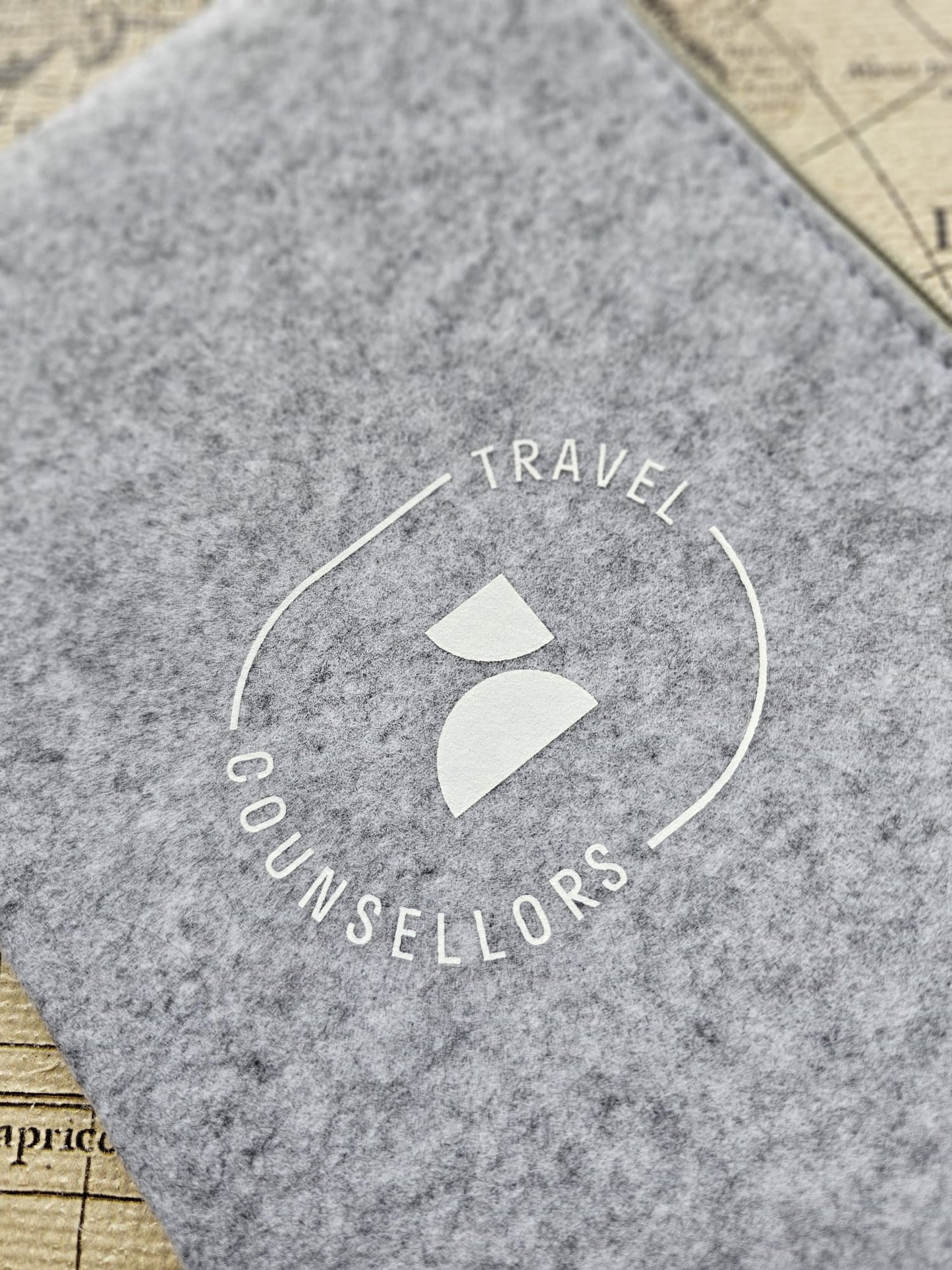 Zip Up Wallet Light Grey with Oval Logo in White
