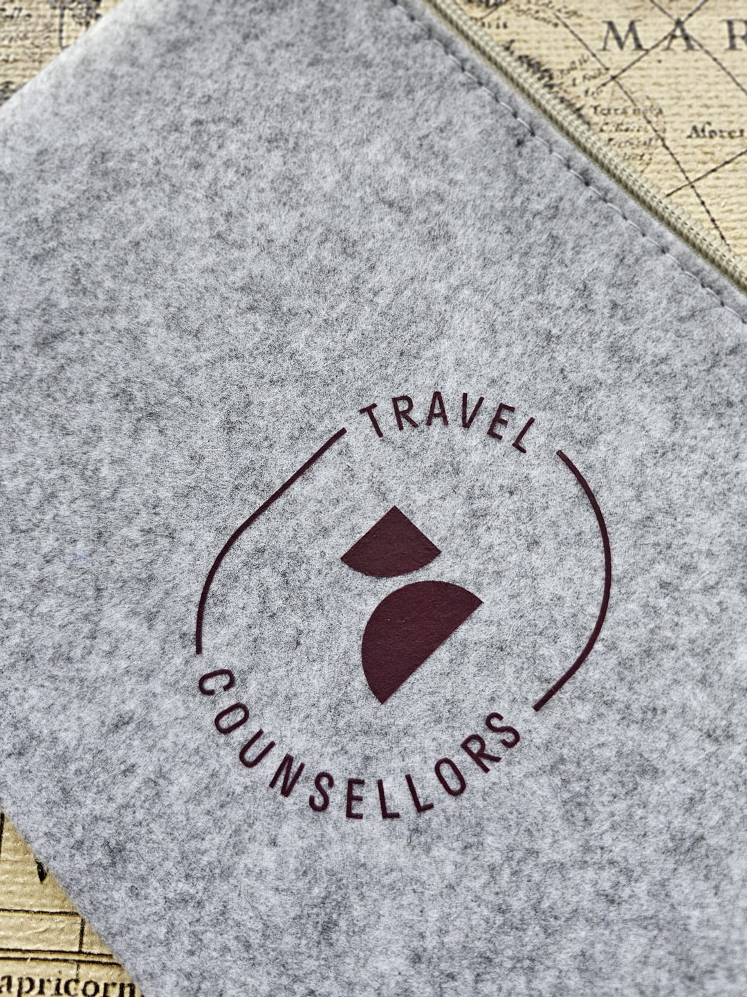 Zip Up Wallet in Light Grey with Oval Logo in various colours