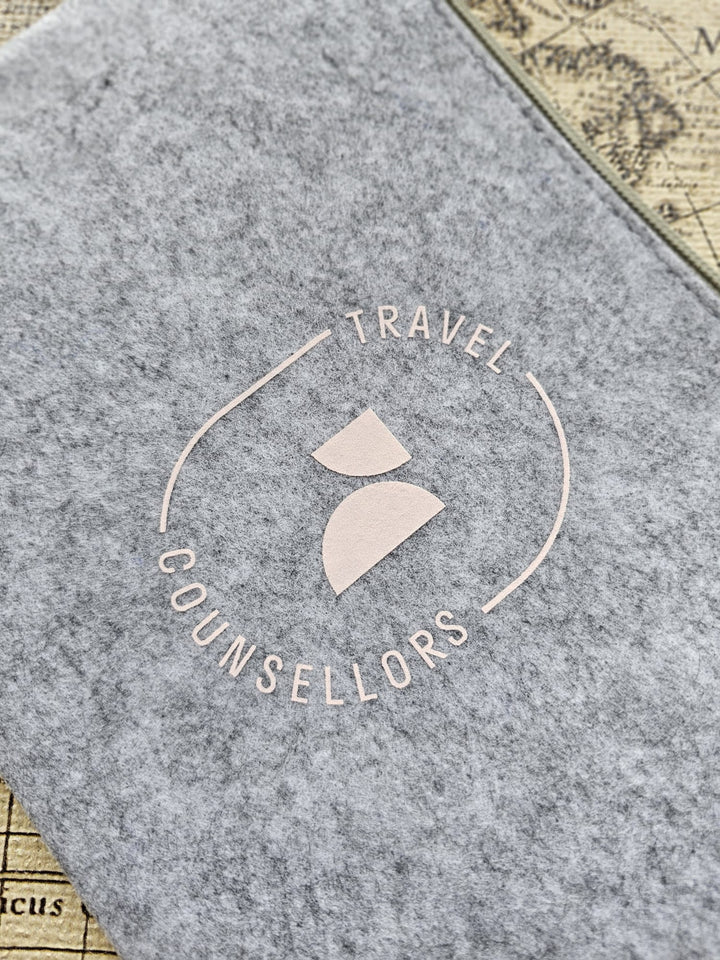 Zip Up Wallet in Light Grey with Oval Logo in various colours