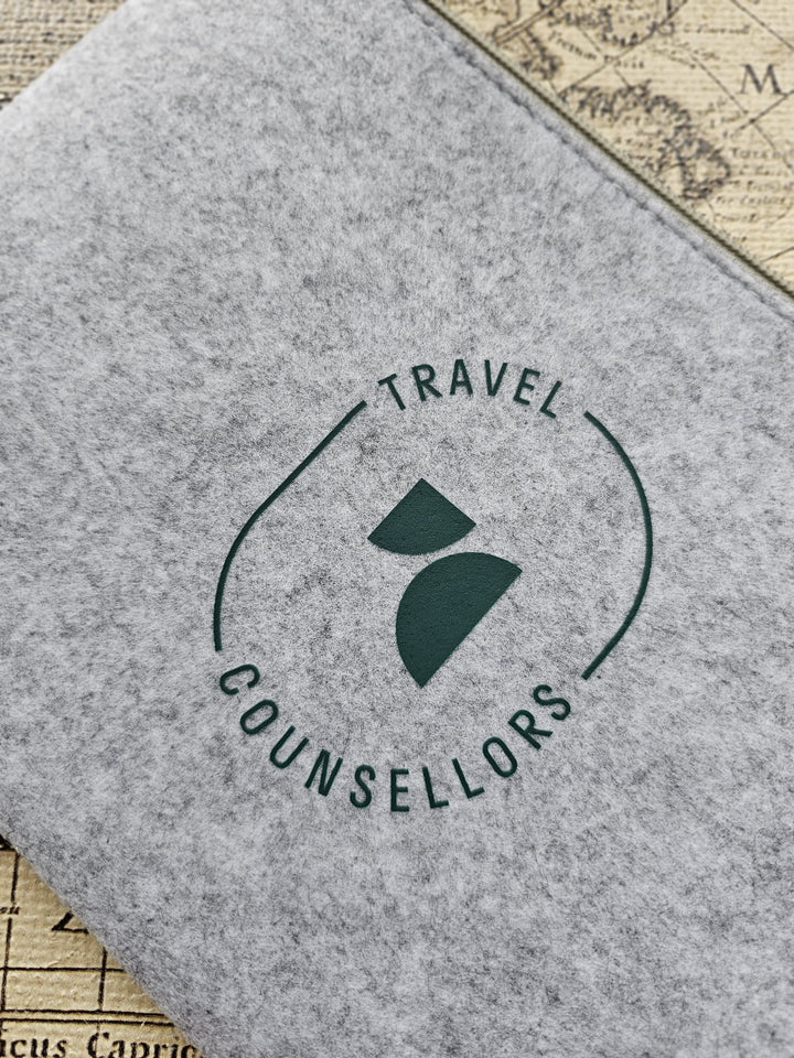 Zip Up Wallet in Light Grey with Oval Logo in various colours